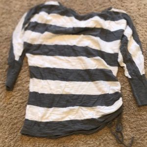 Express striped 3/4 sleeve sweater